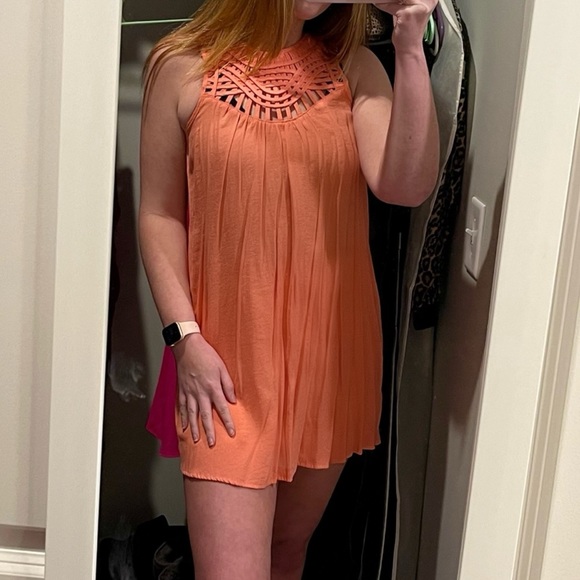 Peach Colored Cutout Dress - Picture 1 of 5